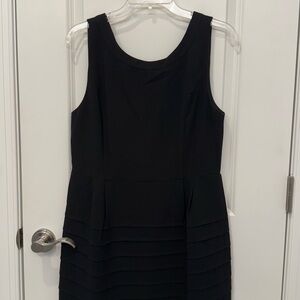 LOFT Black Sleeveless Midi Dress